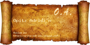 Opitz Adrián névjegykártya